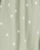 Macacão bebê com babados texturizado floral verde | Carter's