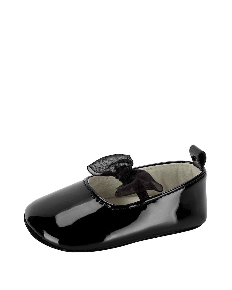 Sapato bebê com laço preta