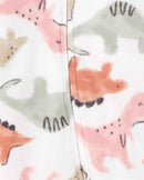 Macacão bebê fleece pézinhos dinossauros branco | Carter's