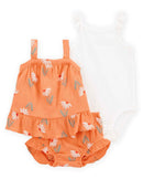 Conjunto curto bebê 3 peças texturizada floral multicor | Carter's