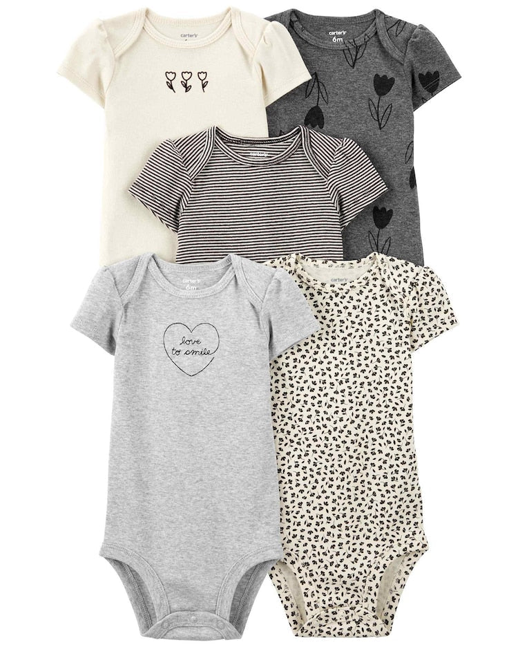 Kit body bebê 5 peças love to smile multicor | Carter's