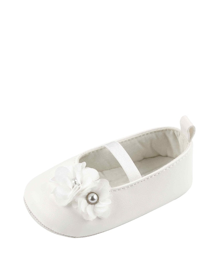 Sapato bebê com laço branca