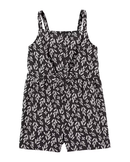 Macaquinho infantil floral com elástico preto |