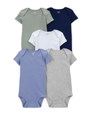 Kit body bebê 5 peças cava americana multicor |