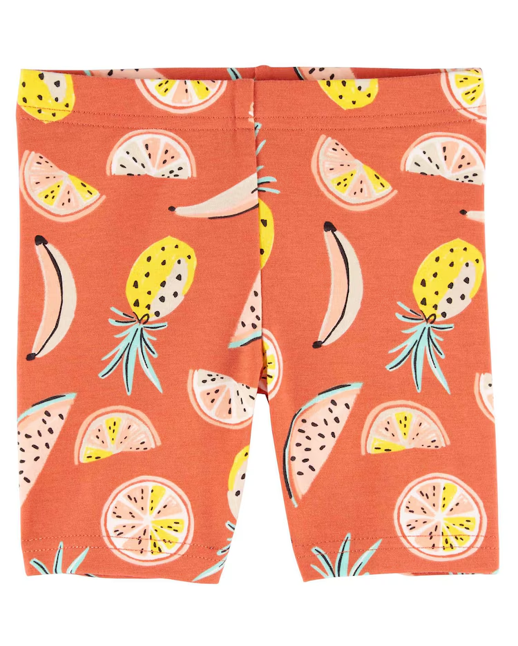 Short infantil frutinhas de verão com elástico vemelho |