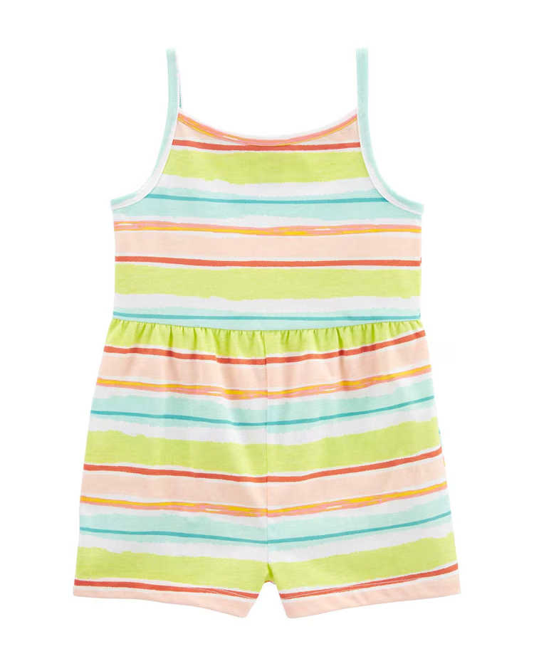 Macaquinho infantil curto listrado multicor |