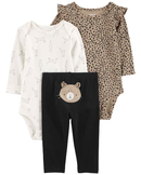 Conjunto longo bebê 3 peças babados onça multicor | Carter's
