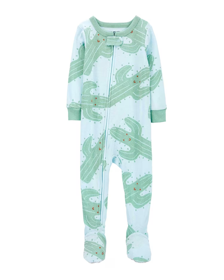 Macacão pijama infantil cactos azul |