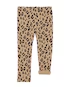 Calça legging infantil animal print barra peluciada bege |