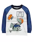 Camiseta infantil manga longa dinossauro branca |