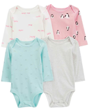Kit body bebê 4 peças manga longa estampados multicor | Carter's