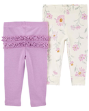Kit calça de moletom bebê 2 peças floral multicor | Carter's