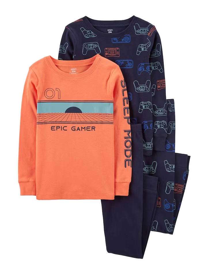 Pijama longo infantil 4 peças epic gamer multicor |