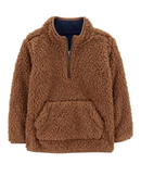 Blusa de sherpa infantil gola alta marrom |