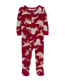 Macacão pijama infantil de dinossauros vermelho |