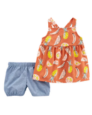 Conjunto curto infantil frutinhas de verão multicor |
