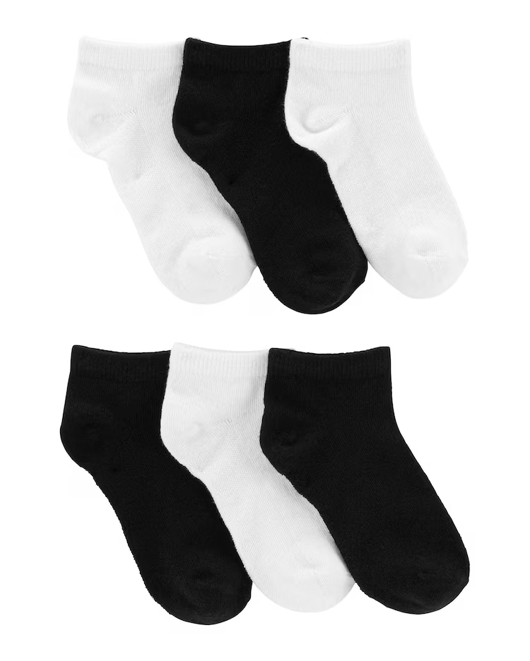 Kit meia infantil 6 pares lisas preto |