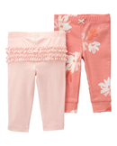 Kit calça bebê 2 peças babados rosa | Carter's