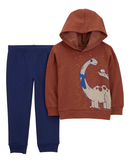 Conjunto longo infantil dinossauro multicor |