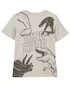 Camiseta infantil dinossauros com bolso cinza |