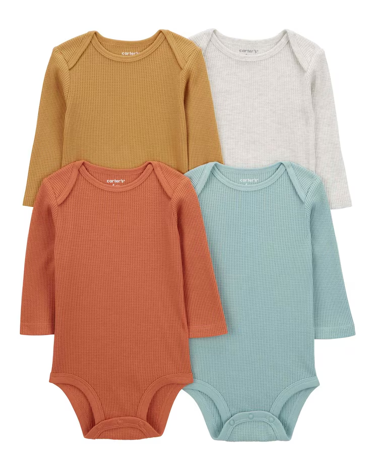 Kit body bebê 4 peças nuvens liso multicor | Carter's