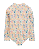 Maiô infantil manga longa abacaxi rosa |