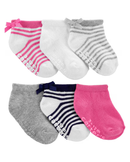 Kit meia infantil 6 pares lacinho rosa |