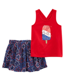 Conjunto curto infantil 2 peças sorvete multicor |